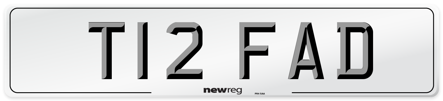 T12 FAD Number Plate from New Reg